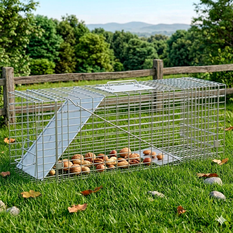 Cage à piège à animaux 24 po 24 po, H 7,9 po x l 23,6 po x P 7,5 po