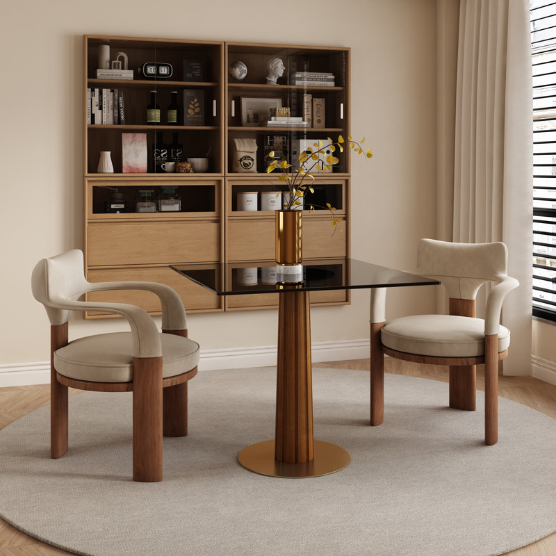 Ensemble de table de salle à manger 33 po Luxury Luxury Square, Gris