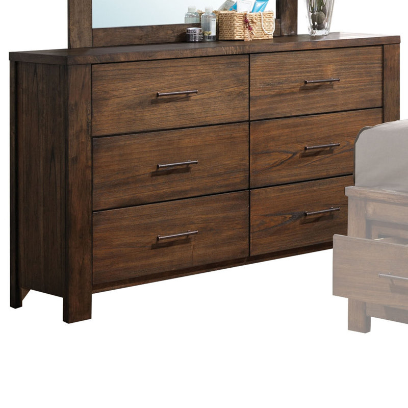 Commode double 6 tiroirs avec miroir Maebel