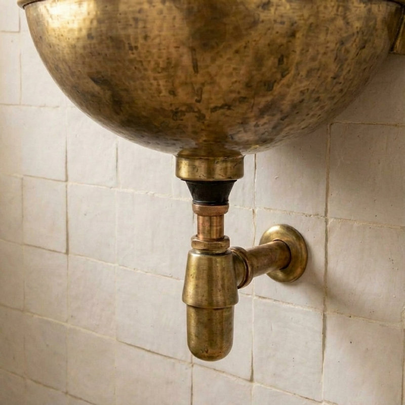 Vintage Unlacquered Brass Wall Mounted Bathroom Sink 13" – Sink Only, Sink Only, 13"