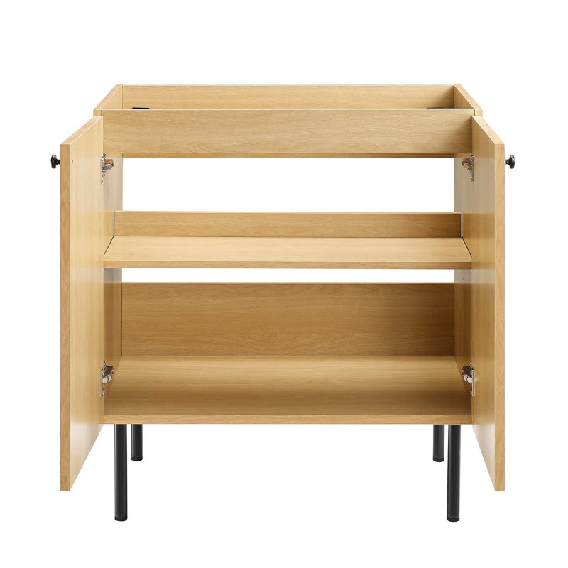 Chaucer 30" Oak Freestanding Bathroom Vanity with Rattan Doors