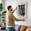 Tiger Gaze Modern - Wrapped Canvas-651748646-651748649