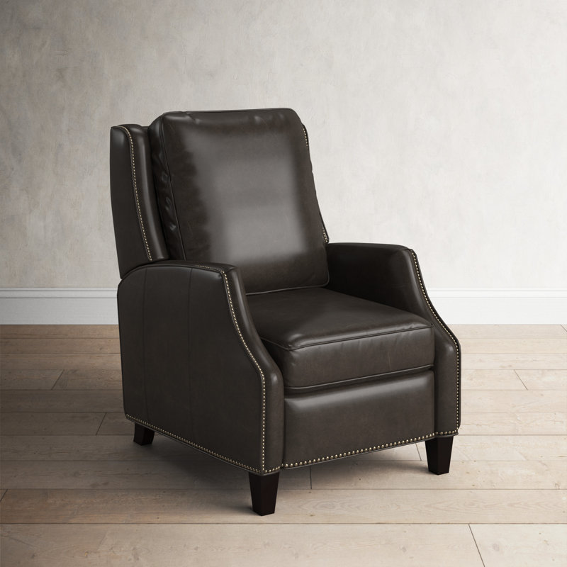 Chantey Recliner, Slate Gray Genuine Leather