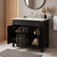 Ensemble de meuble-lavabo avec lavabo en céramique, armoire à pharmacie, 2 tiroirs et tablettes