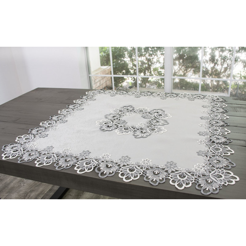 Stalnaker Silver Lace Table Topper (33" Square)