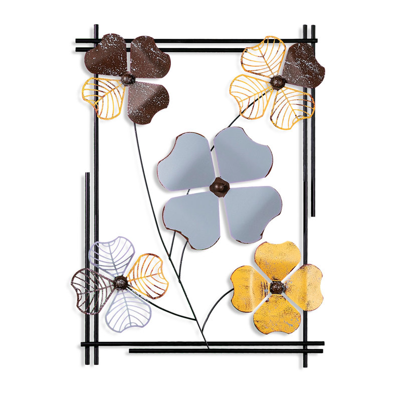 Handmade Decorative Metal Wall Accessory, 19.7 x 27.6 x 1.6 inches | 100% Metal, Unique Hand-Painted Design | Perfect for Living Room, Bedroom, or Office Decor, Adds Color and Texture to Your Space