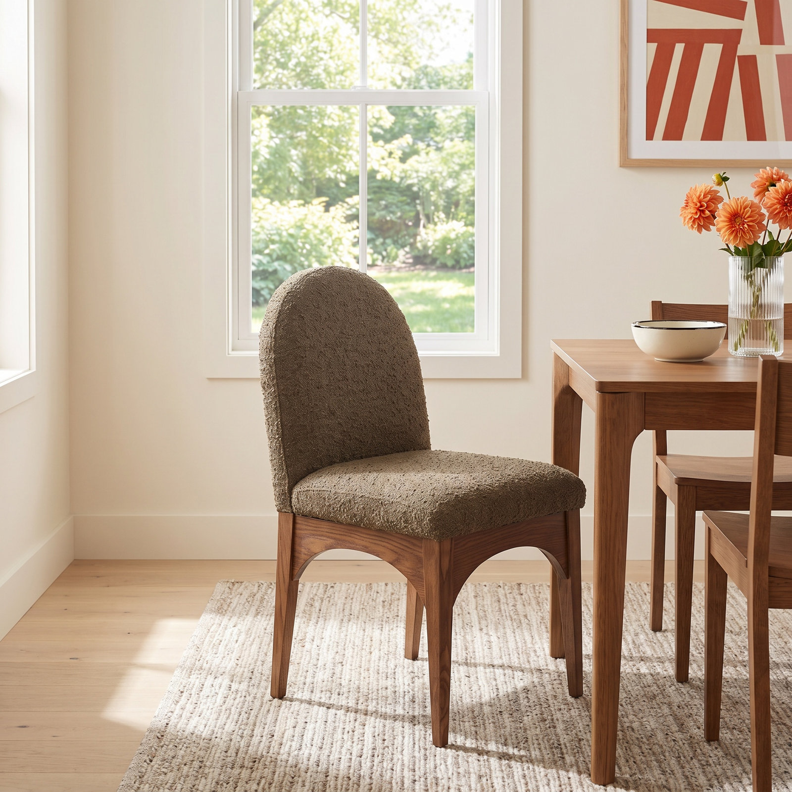 Waldorf Dining Chair, Olive, Walnut