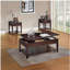 Table basse en bois de noyer avec plateau relevable