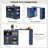 Rolling Kitchen Island With Extended Table, Kitchen Island On Wheels With LED Lights,Power Outlets And 2 Fluted Glass Doors, Kitchen Island With A Storage Compartment And Side 3 Open Shelves, Navy-55711215