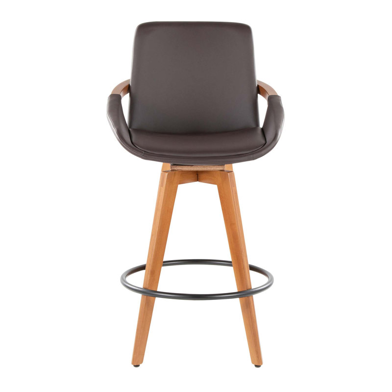 Tabouret de bar moderne Mid-Century avec pivotement à 360 degrés et similicuir confortable