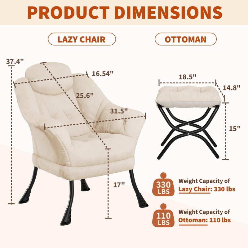 Upholstered Accent Chair, White