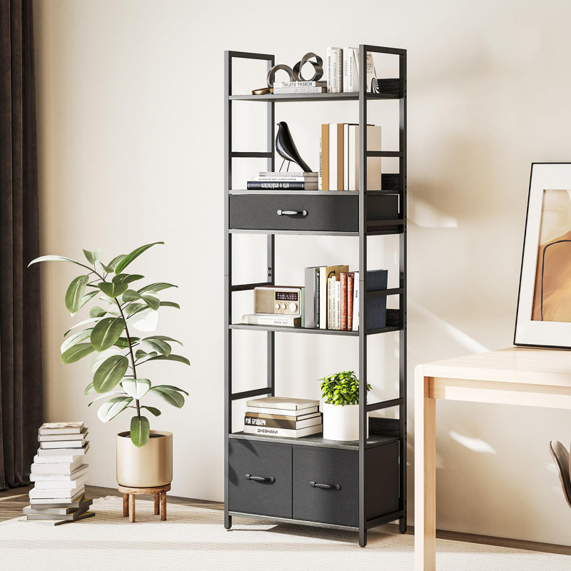 176cm H x 60cm W Steel Standard Bookcase, Grey