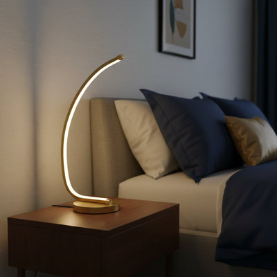 Lampe de table à DEL à arc en métal 19 po Auerbach