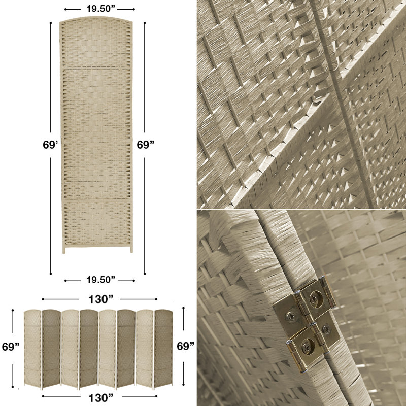  Paravent pliable Sorbus, extra large, 6 panneaux, 8, Beige