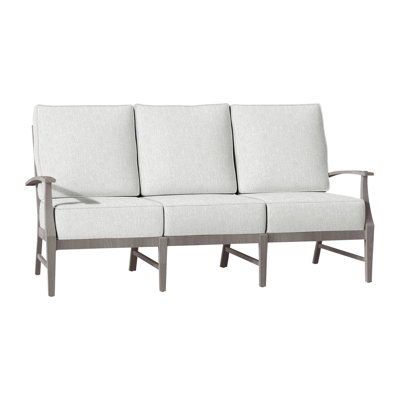 Croquet 75.75" Wide Outdoor Teak Patio Sofa with Cushions
