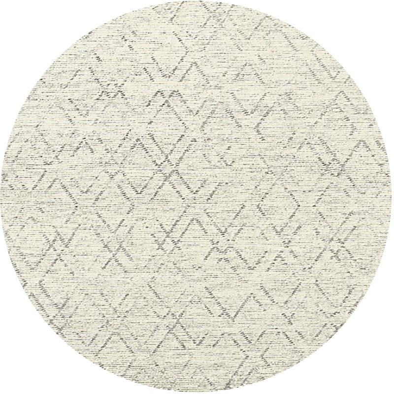 Tapis beige à motif géométrique Gallo, Rond 7 pi