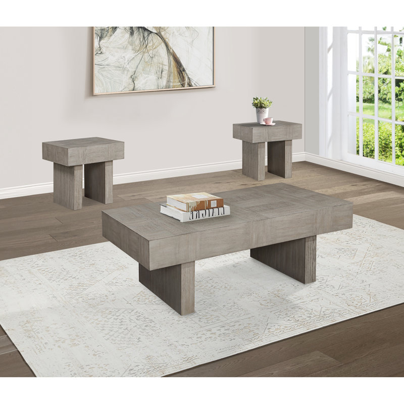 Table de bout rectangulaire ultra-moderne en brun-gris