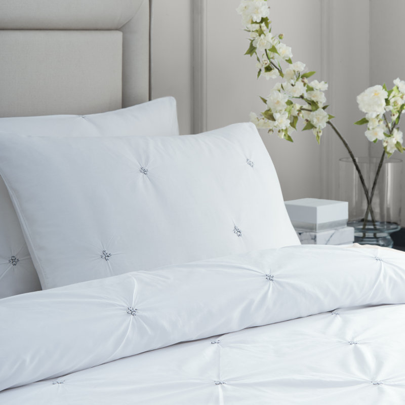 Elysia Cotton Abstract Duvet Cover Set with Pillowcases, Super King Duvet Cover + 2 Standard Pillowcases, Black