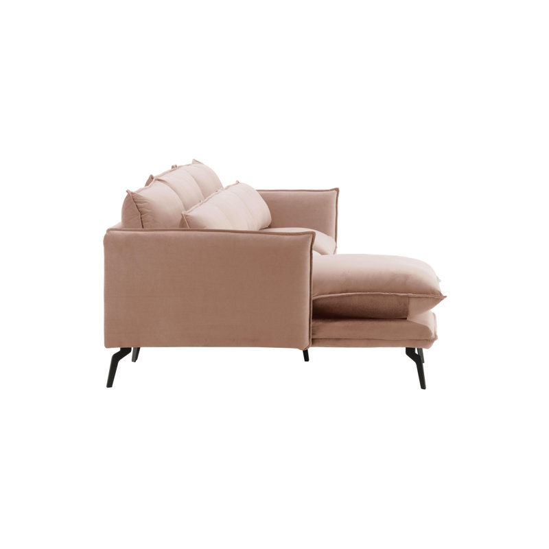 Celestial 2 Seater Corner Sofa, Light Pink, Left Hand Facing