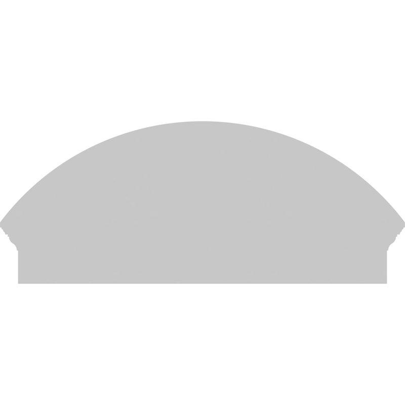 36"W x 15-7/8"H x 2-3/4"P Segment Arch Sunburst Architectural Grade PVC Combination Pediment, 15-7/8" H  x 36" W  x  2-3/4" D