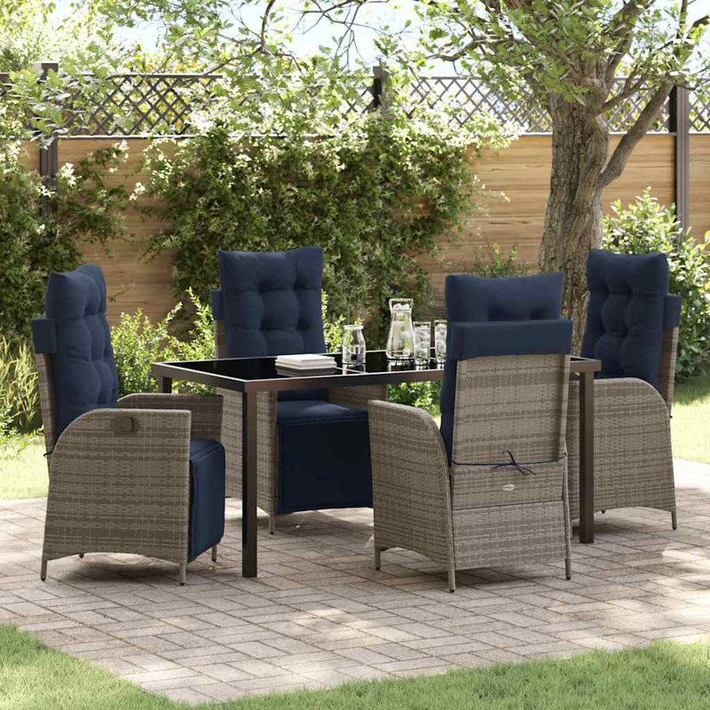 Patio Dining Set Table,, 73cm H x 160cm W x 80cm D, 4