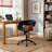 Comfortable Adjustable Office Chair With Padded Seat And Back, Swivel Computer Desk Chair With Wheels, Blue-542616112