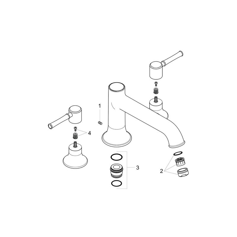 Garniture de robinet de baignoire romaine à 3 trous Hansgrohe Talis C, Chrome