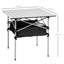 Fricke 70cm Aluminum Roll-Top Table Foldable Camping Table Silver