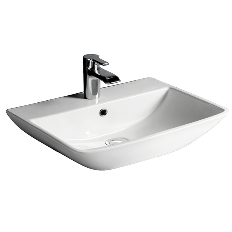 Barclay Summit 15.12'' White Vitreous China Rectangular Bathroom Sink with Overflow, Single