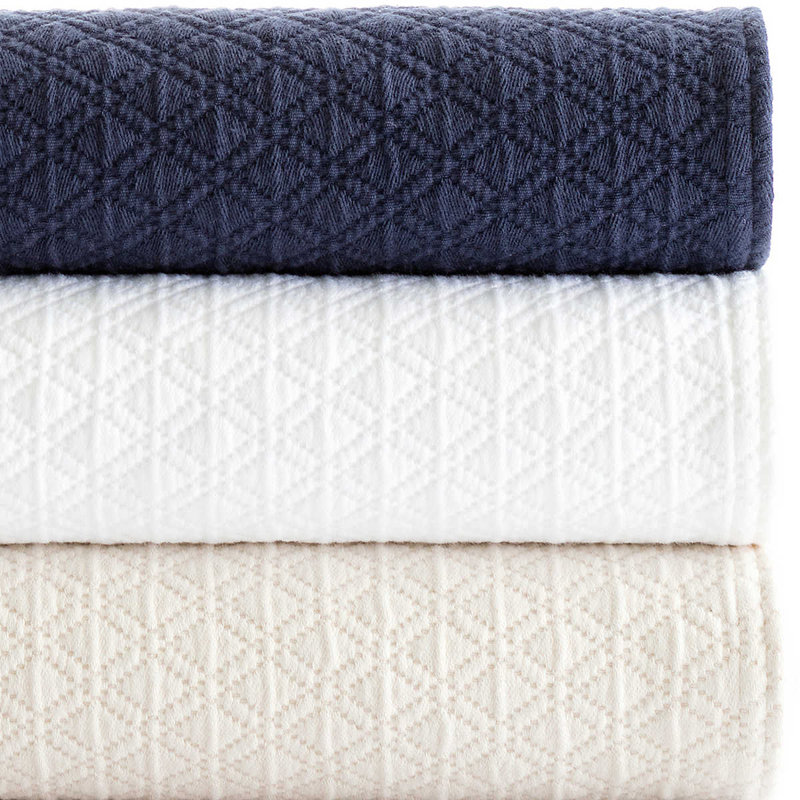 Diamond Matelasse Sham, Euro, White