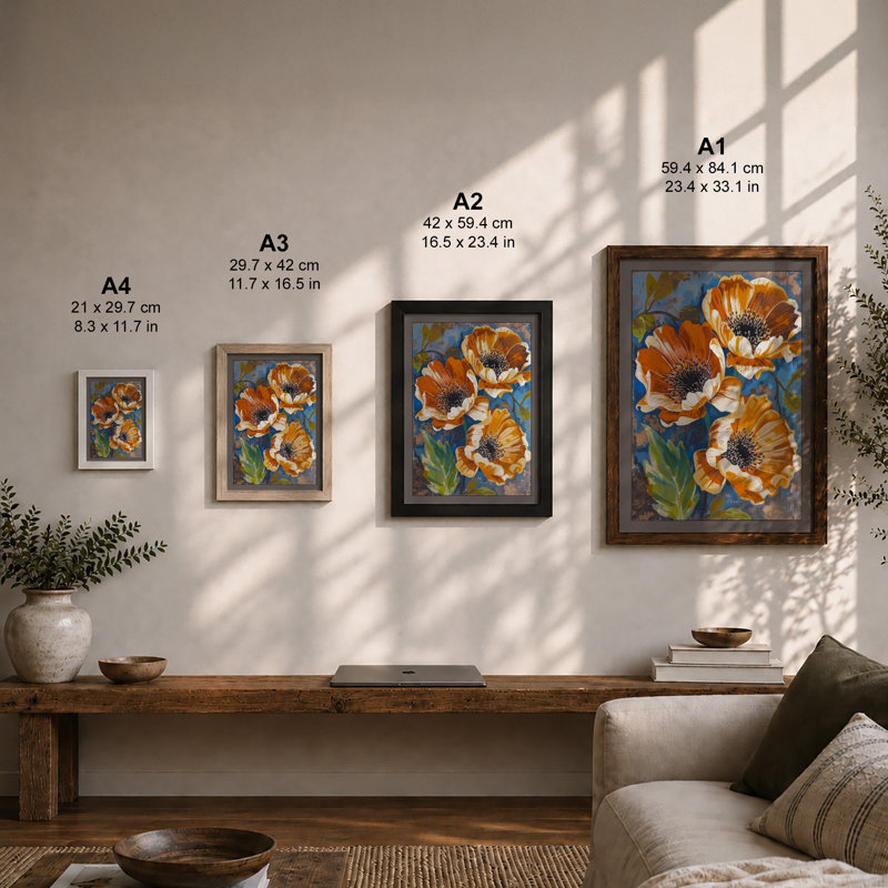 Anemone Study Botanical - Framed Print, A1 - 84.1 x 59.4 cm, Unframed