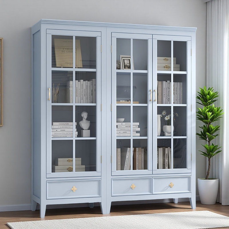 Vitrine moderne, simple et légère de luxe, Bleu