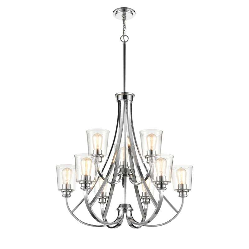 9 lumières 29,25 po Lustre en chrome