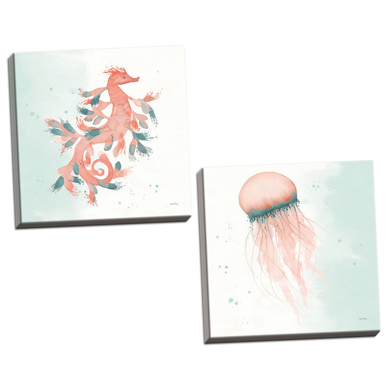 « splash iii & iv », ensemble de 2 reproductions de peintures à l’aquarelle, H 16 po x l 16 po x P 0,75 po, Toile tendue