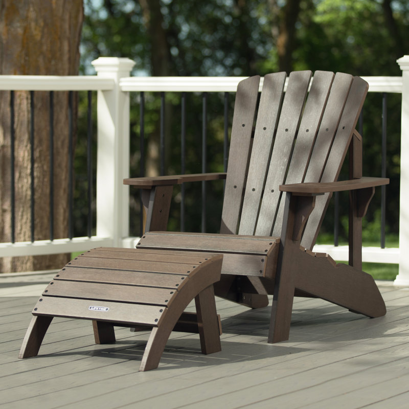 Outdoor Adirondack Chair With Ottoman