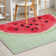 Kehr Half Watermelon Novelty Red Lime Printed Distressed Machine Washable Area Rug