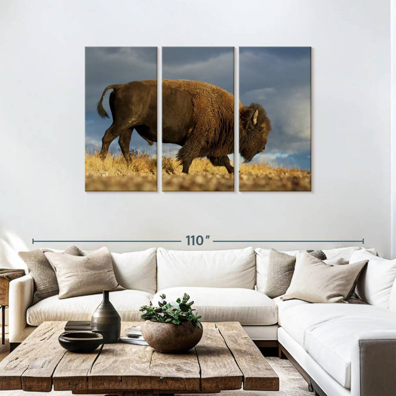Brampt Walking American Bison, 48" H x 74" W
