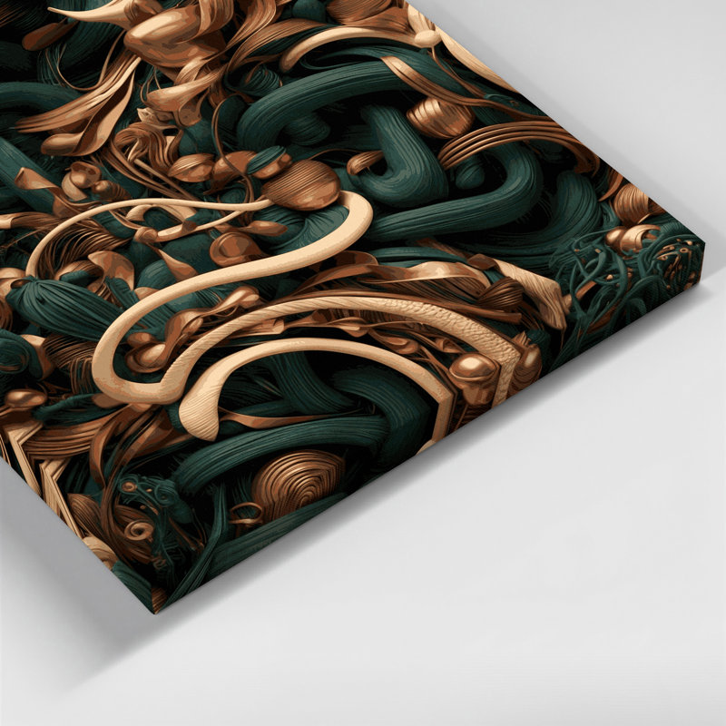 «Abstract Shapes 100», art mural sur toile verte, H 12 po x l 12 po