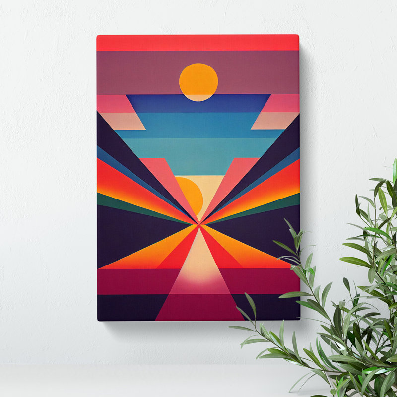 An Epic Abstract Sunset - Wall Art, 50cm H x 35cm W x 3cm D, Wrapped Canvas