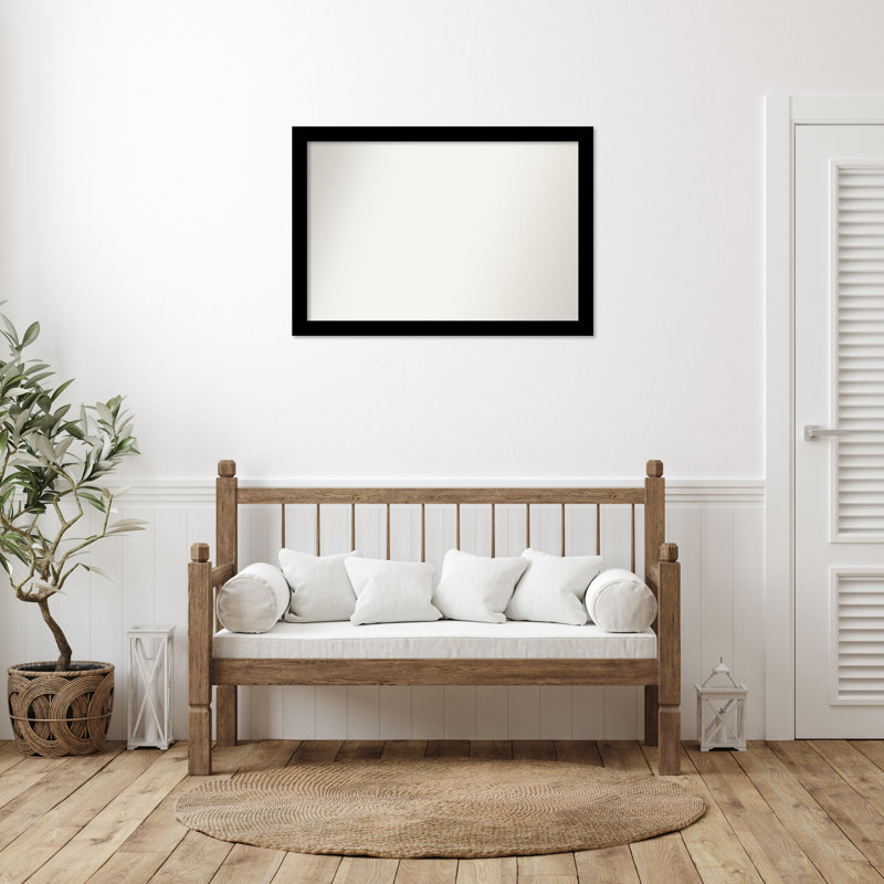 Jillissa Solid Wood Wall Mirror, Rectangle, Black, 27.25" x 39.25"
