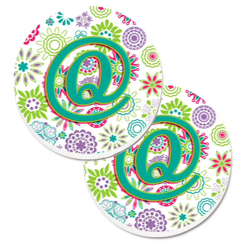 Sous-verre voiture de voiture fleurs initial, Q