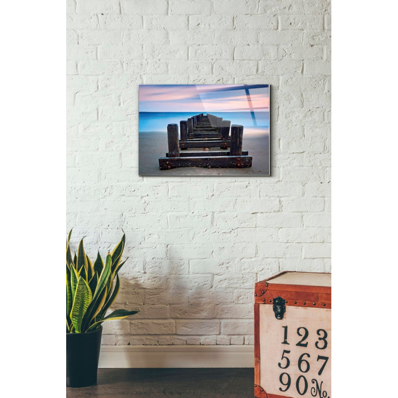«Coney Island Pier» par Katherine Gendreau, art mural en verre acrylique, H 16 po x l 24 po x P 0,12 po