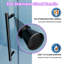 Cabine de douche coulissante en coin sans cadre, 112-122 cm L x 81 cm P x 183 cm H, avec verre trempé de 8 mm, noir mat