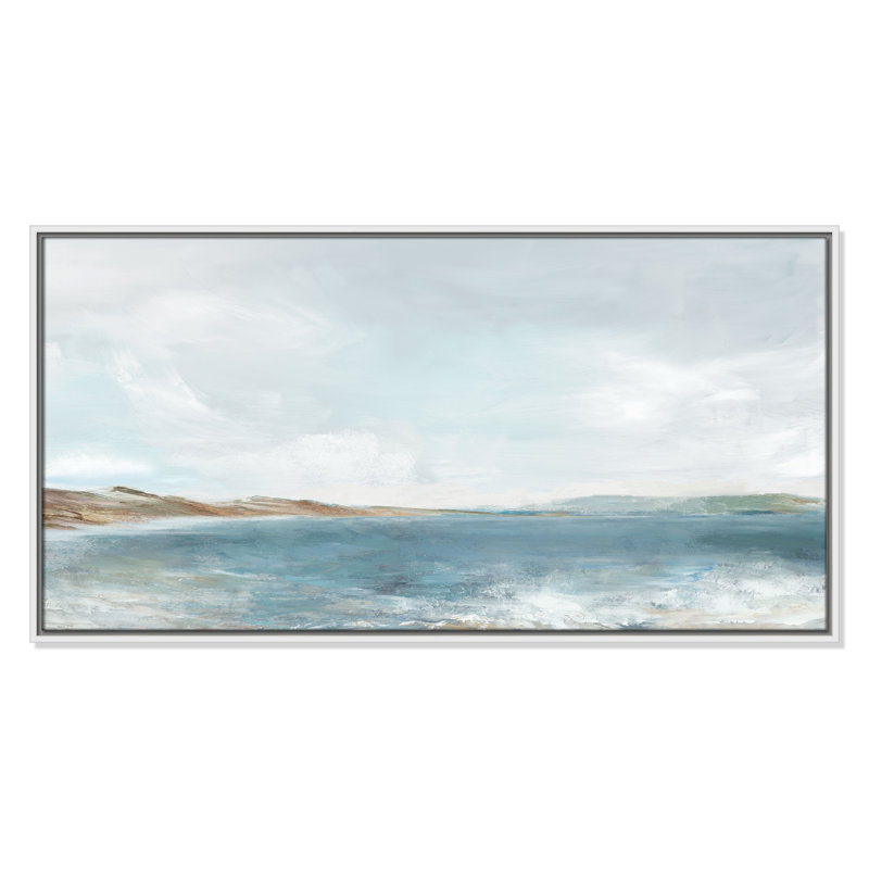 Échos en bleu - version panoramique par PI Studio, H 21,5 po x l 41,5 po, Blanc
