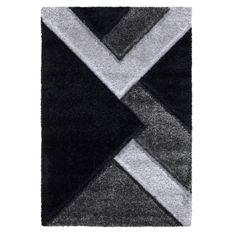 Woodbranch Geometric Shag Area Rug, Rectangle 60 x 110cm