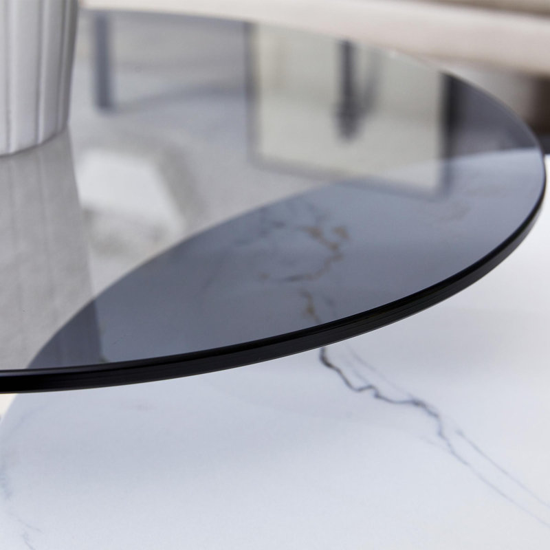 Table basse Nezzie, Blanc / Blanc