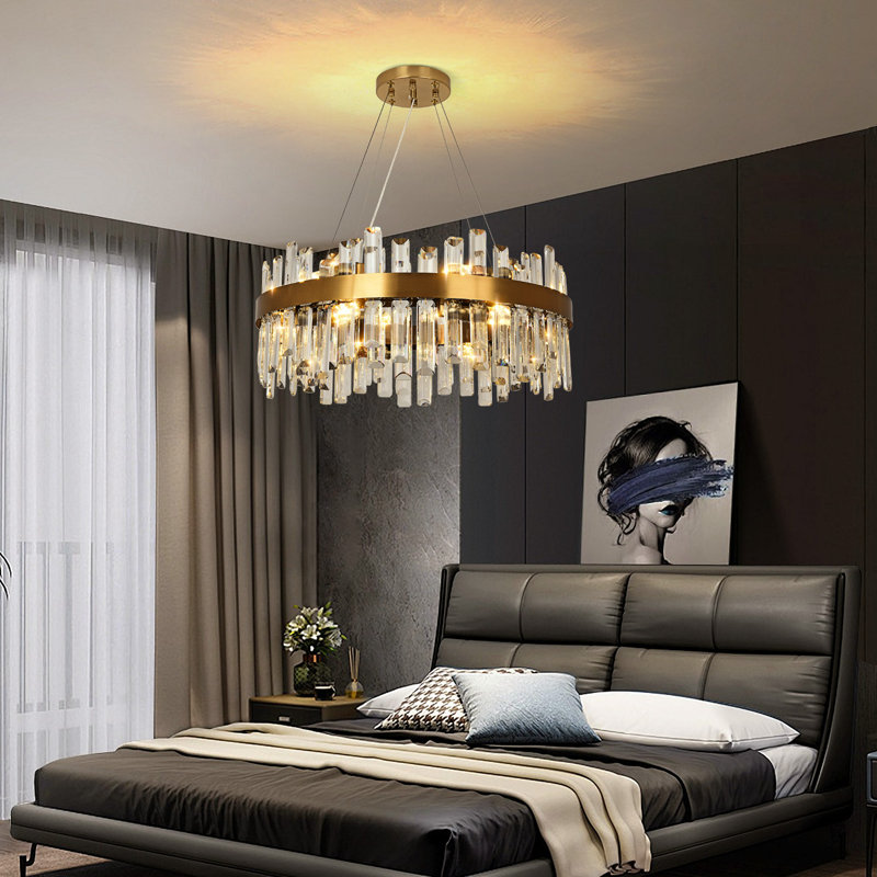 Canora Grey Unique/Statement Chandelier, Brushed Gold, 12 Lights, 25cm H x 60cm W x 25cm D