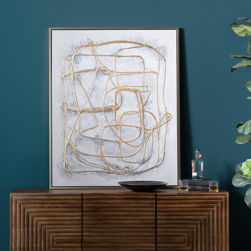 «Gilded Lines», art mural encadré sur toile
