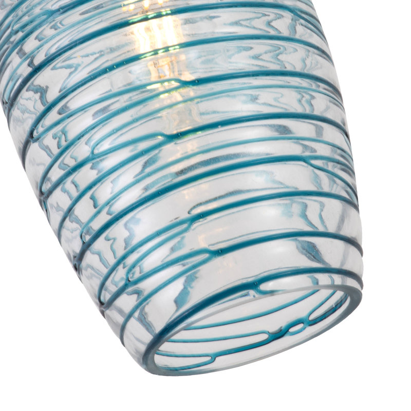 Aref 1 - Light Clear/Chrome/Blue Single Pendant, Blue