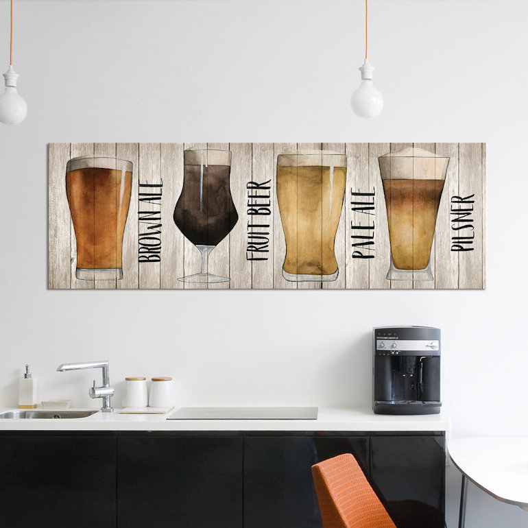 « bière chart i », impression sur toile, H 24 po x l 72 po x P 1,5 po, Toile tendue